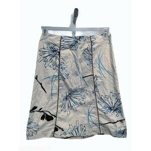 G Elements White and Blue Stretch Cotton Skirt Size 4